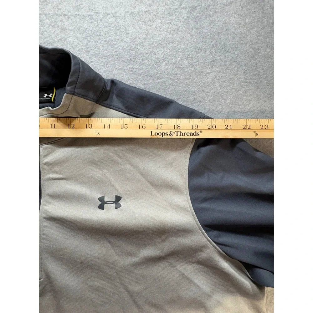 Under Armour ACC Quarter Zip Pullover Mens XL Gray Black Performance Sweatshirt